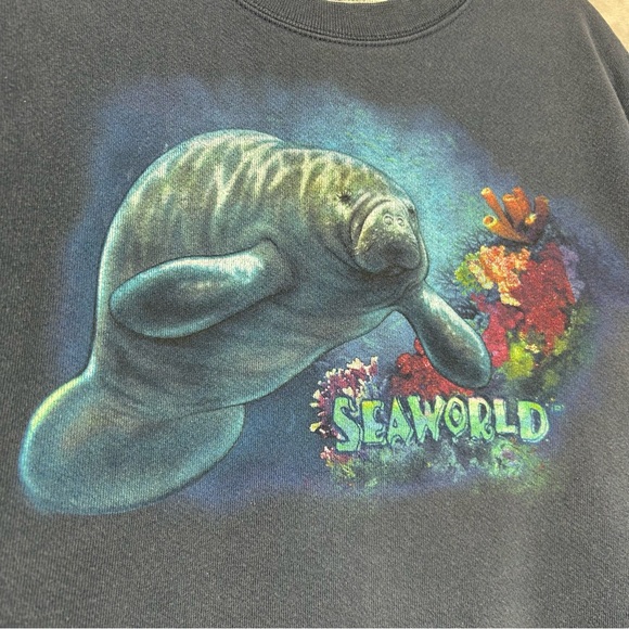 Vintage Seaworld Tultex Manatee Grapic Sweatshirt Sz M - Picture 3 of 7